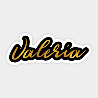 Valeria Name Hand Lettering in Faux Gold Letters Sticker